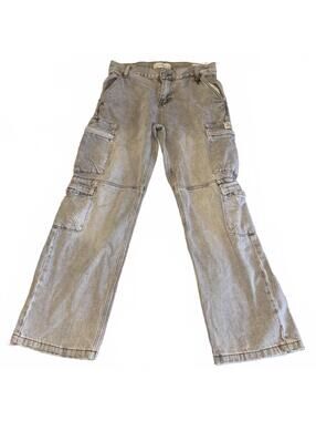 Pacsun Denim Baggy 32 x 32 Gray Cargo Pants with Multiple Pockets Denim Trendy